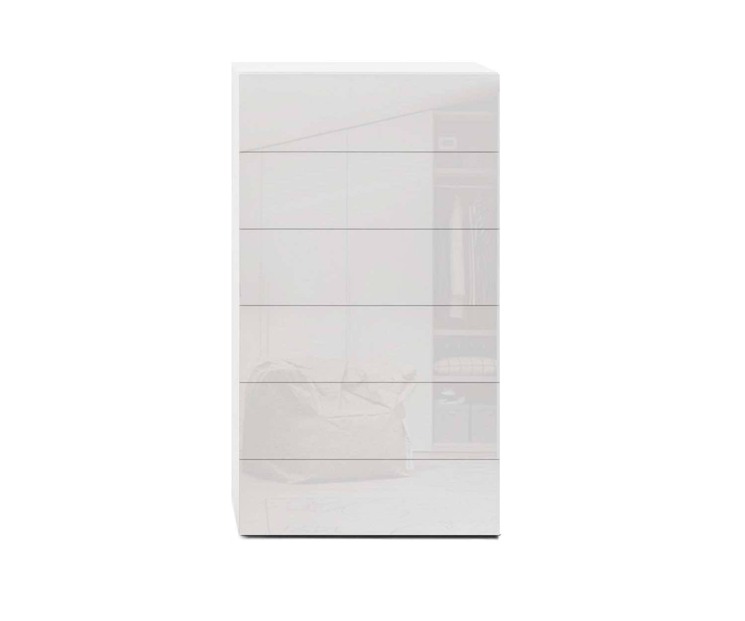 Novamobili Design Kommode Easy 6 Schubladen weiß glänzend B 54cm