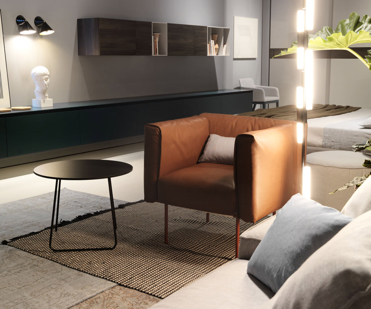Hochwertiger Novamobili Couchtisch Orbis Schwarz Matt