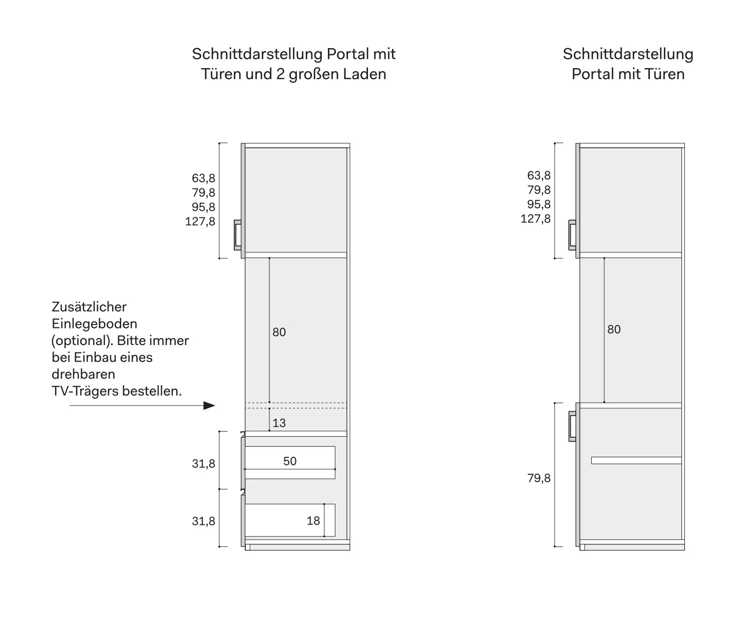 Novamobili Gola Schrank TV Fach Module