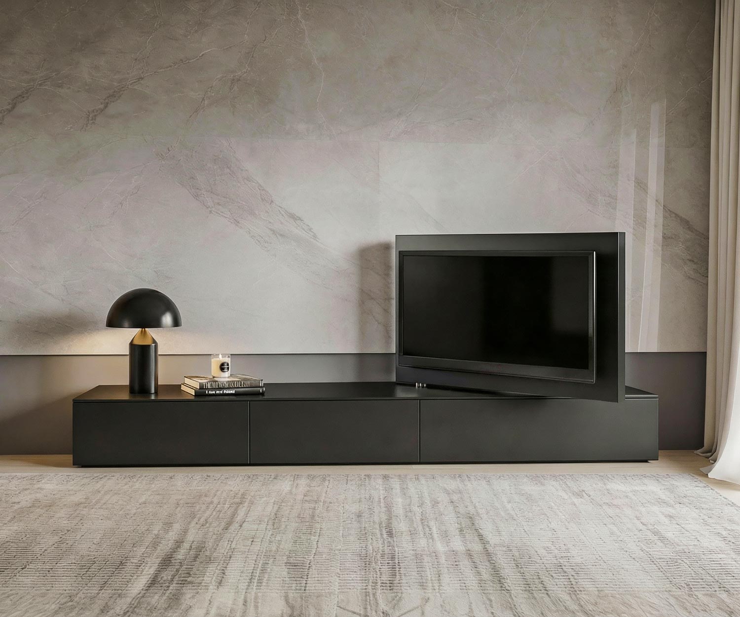 Livitalia Vision Lowboard mit 90° schwenkbarem TV Paneel