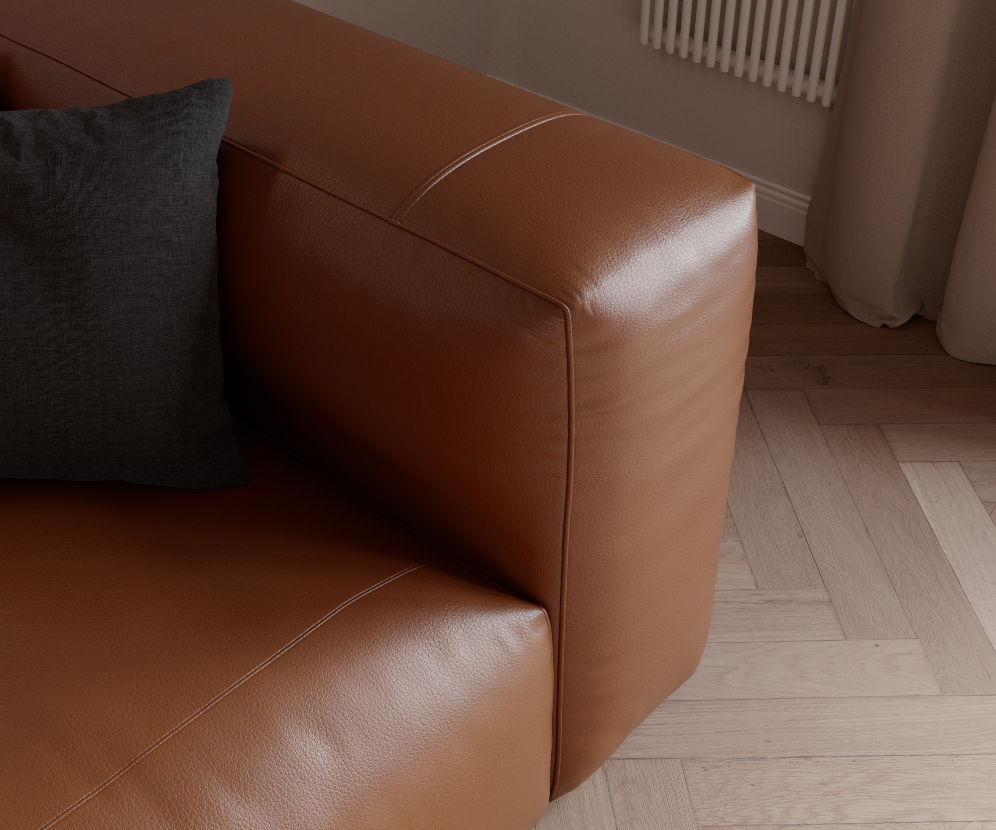 Prostoria Cloud Leder Divina Cognac Chaise Lounge links