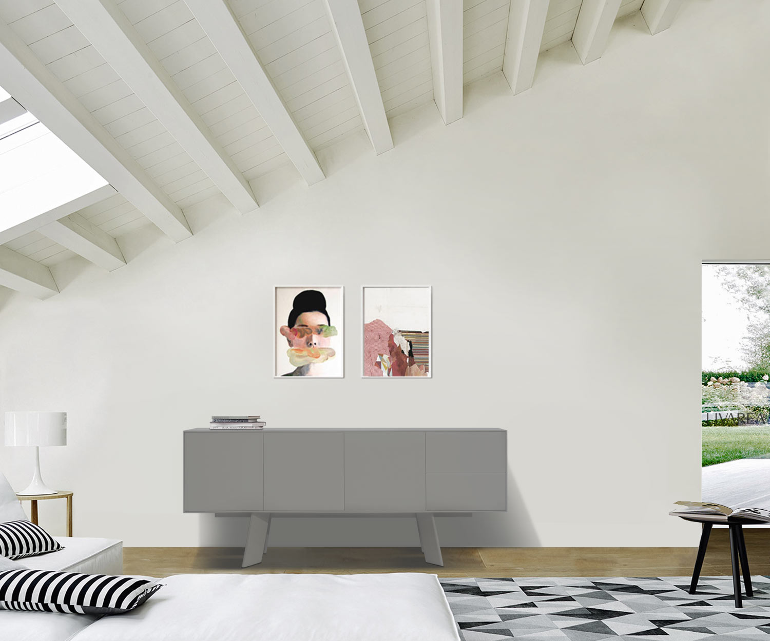 al2 Designer sideboard Alhambra 003 width 180 cm with 2 drawers