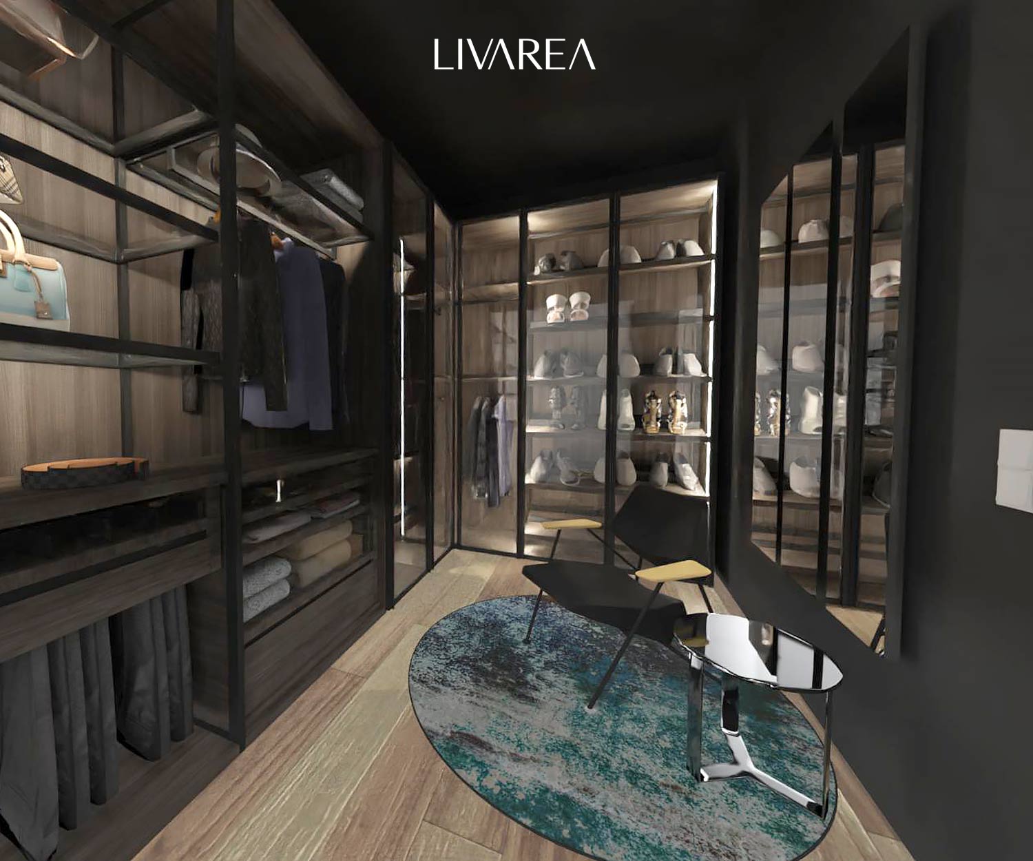 3D Planung Ray Tracing Begehbares Ankleidezimmer
