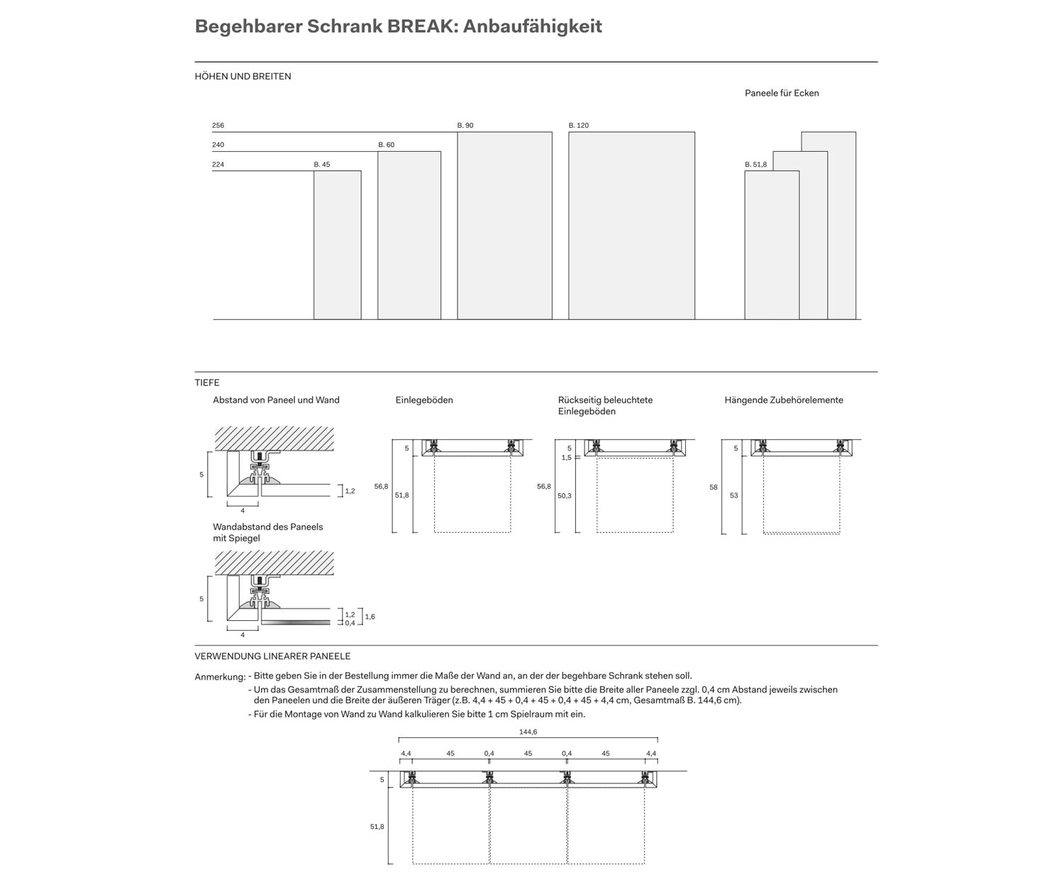 Begehbarer Kleiderschrank Break Maße Angaben