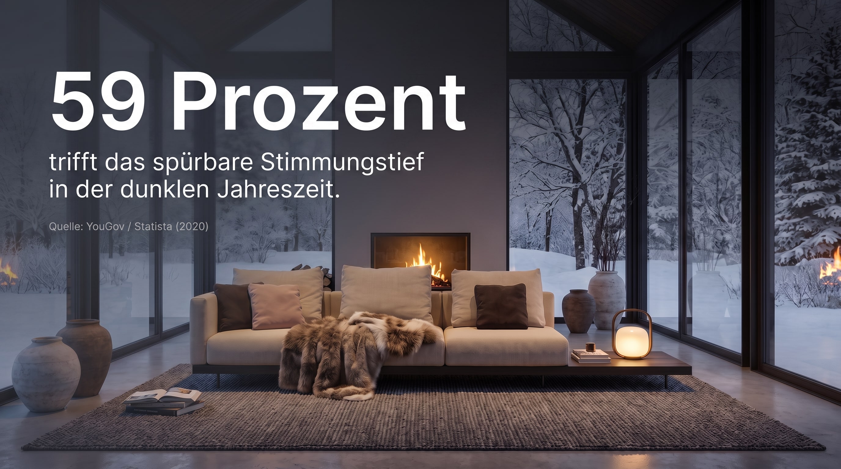 59 Prozent – trifft das spürbare Stimmungstief in der dunklen Jahreszeit.